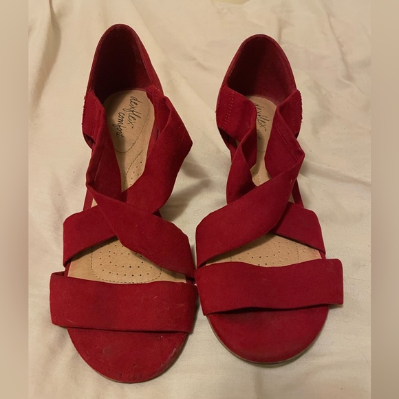 dexflex comfort Shoes Red Ballerina Shoes With A Mini Heel Poshmark